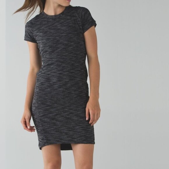Lululemon &go Where-To Midi Dress Heathered Black - Picture 1 of 14
